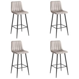 Hoker POZZA - aksamit ciemny beż / nogi czarne x 4