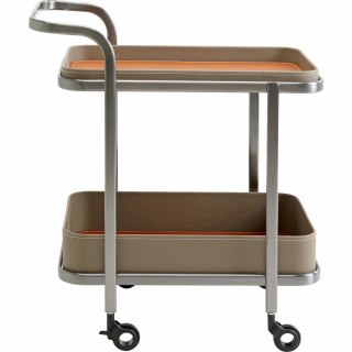 STOLIK KAWOWY BAREK KARE MOVIDO, WÓZEK DO SALONU, LOFT, Z PÓŁKĄ, 66 CM