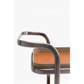 STOLIK KAWOWY BAREK KARE MOVIDO, WÓZEK DO SALONU, LOFT, Z PÓŁKĄ, 66 CM