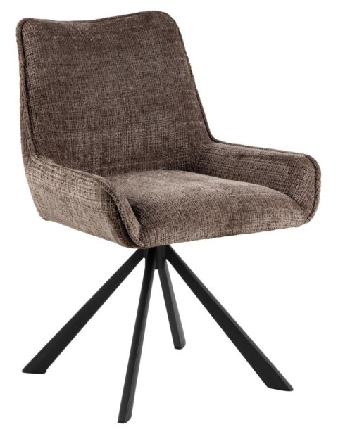 BRĄZOWE KRZESŁO OBROTOWE CORTE, DO JADALNI, SALONU, TAPICEROWANE ELEGANCKIE