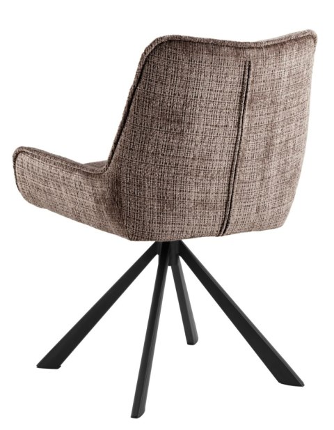 BRĄZOWE KRZESŁO OBROTOWE CORTE, DO JADALNI, SALONU, TAPICEROWANE ELEGANCKIE