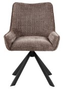BRĄZOWE KRZESŁO OBROTOWE CORTE, DO JADALNI, SALONU, TAPICEROWANE ELEGANCKIE