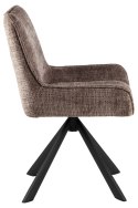 BRĄZOWE KRZESŁO OBROTOWE CORTE, DO JADALNI, SALONU, TAPICEROWANE ELEGANCKIE