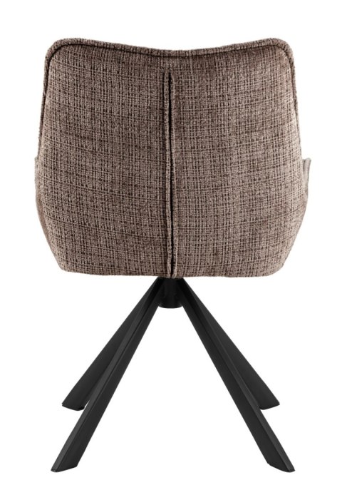 BRĄZOWE KRZESŁO OBROTOWE CORTE, DO JADALNI, SALONU, TAPICEROWANE ELEGANCKIE