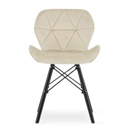 Krzesło LAGO Aksamit - beż / nogi czarne x 1