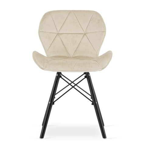 Krzesło LAGO Aksamit - beż / nogi czarne x 4