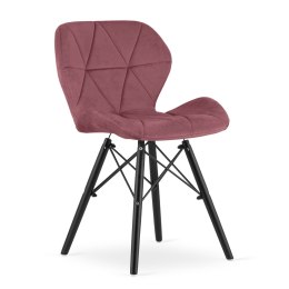 Krzesło LAGO Aksamit - ciemny róż / nogi czarne x 1