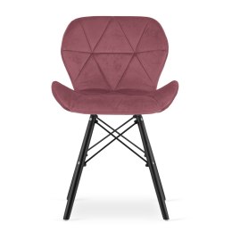 Krzesło LAGO Aksamit - ciemny róż / nogi czarne x 1