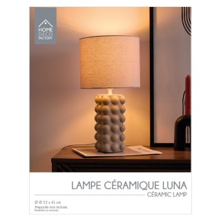 LAMPKA NOCNA STOŁOWA LUMINA, CERAMICZNA, ABAŻUR, E27, SALON, SYPIALNIA