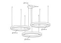 MOOSEE lampa wisząca RING 100 + 100 + 100 złota na jednej podsufitce