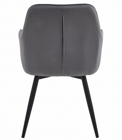 OBROTOWE CIEMNO SZARE KRZESŁO MALIA Z PODŁOKIETNIKAMI, TAPICEROWANE GLAMOUR