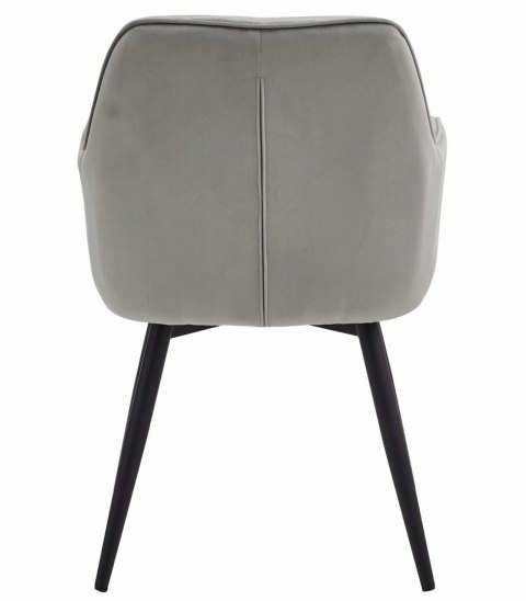 OBROTOWE JASNE SZARE KRZESŁO MALIA, Z PODŁOKIETNIKAMI, TAPICEROWANE GLAMOUR