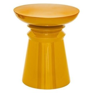 STOLIK KAWOWY LUMINOS TOTEM, DO SALONU, GLAMOUR, OKRĄGŁY, STÓŁ, ŻÓŁTY, LAWA
