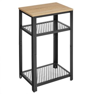 STOLIK KAWOWY RUSTIQUE, ŁAWA, LOFT, SONOMA, CZARNY, Z PÓŁKĄ, CM, DO SALONU