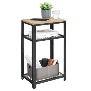 STOLIK KAWOWY RUSTIQUE, ŁAWA, LOFT, SONOMA, CZARNY, Z PÓŁKĄ, CM, DO SALONU