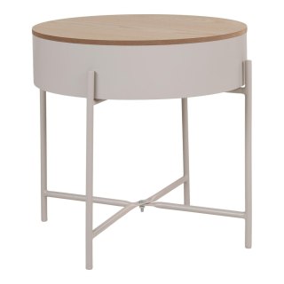 STOLIK KAWOWY MELIORA, ŁAWA, STÓŁ, DO SALONU, LOFT, BEŻOWY, 40 CM, STAL