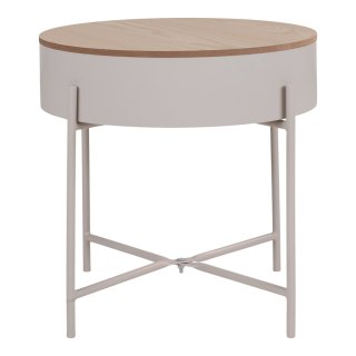 STOLIK KAWOWY MELIORA, ŁAWA, STÓŁ, DO SALONU, LOFT, BEŻOWY, 40 CM, STAL