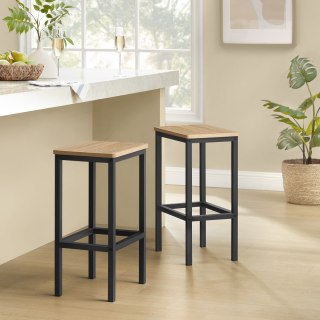 HOKERY BAROWE AETHEL, 2 SZT, TABORETY LOFT, SONOMA, CZARNE, KUCHENNE, 65 CM