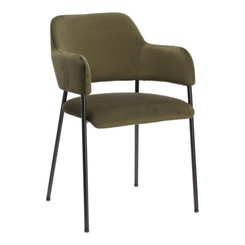 Zestaw 2 krzeseł Lima welurowych z podłokietnikami zielone