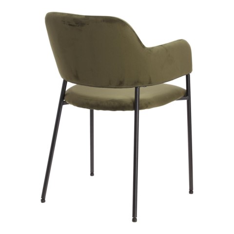 Zestaw 2 krzeseł Lima welurowych z podłokietnikami zielone