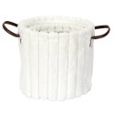 Zestaw 3 koszy tkanina Furry białe