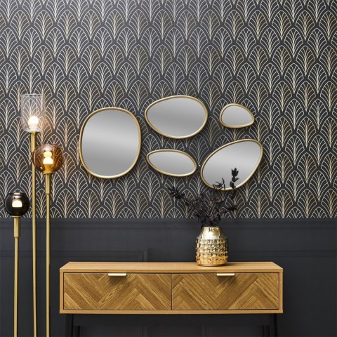 Zestaw 5 luster Organic Shape złote