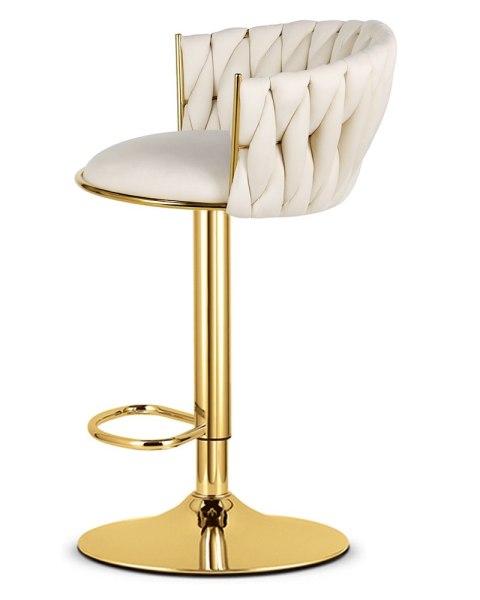 HOKER AURELIA BEŻOWY, WELUROWY, ZŁOTY, OBROTOWY, REGULOWANA WYSOKOŚĆ