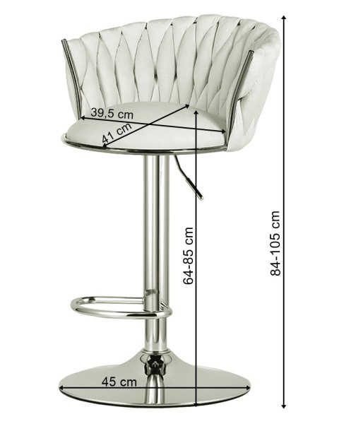 HOKER WELUROWY AURELIA, KRZESŁO BAROWE, BEŻOWY, ZŁOTE NOGI, OBROTOWY, LOFT