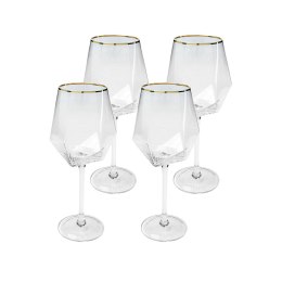 KARE komplet 4 kieliszków do wina DIAMOND RIM 525 ml