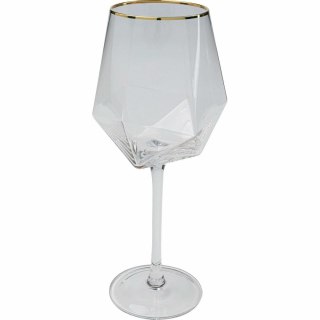 KIELISZKI DO WINA AUREOLA, KARE DESIGN, 525 ML, KOMPLET 4 SZT, ZŁOTY RANT