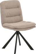 TAPICEROWANE BEŻOWE KRZESŁO OBROTOWE DEAN, DO SALONU, LOFT, PIKOWANE