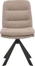 TAPICEROWANE BEŻOWE KRZESŁO OBROTOWE DEAN, DO SALONU, LOFT, PIKOWANE