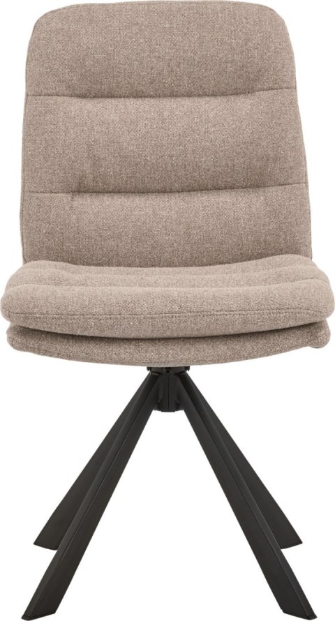 TAPICEROWANE BEŻOWE KRZESŁO OBROTOWE DEAN, DO SALONU, LOFT, PIKOWANE