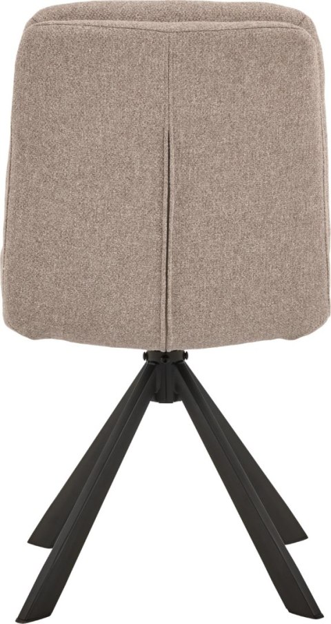 TAPICEROWANE BEŻOWE KRZESŁO OBROTOWE DEAN, DO SALONU, LOFT, PIKOWANE