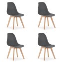 Krzesło KITO ciemnoszare / nogi naturalne x 4