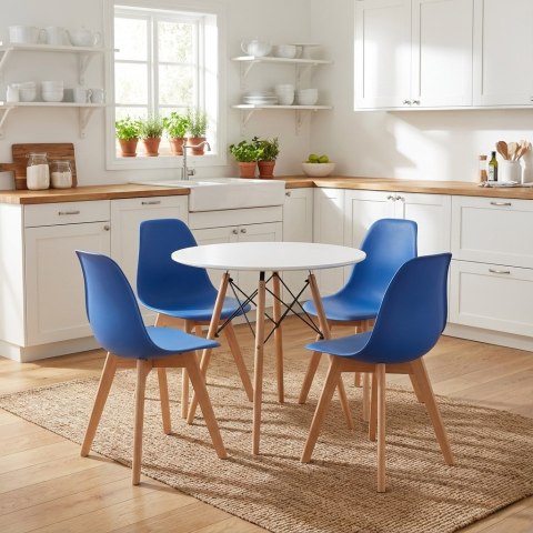 Krzesło KITO niebieskie / nogi naturalne x 2