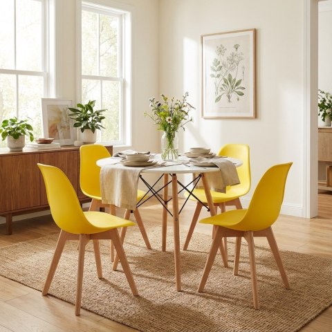 Krzesło KITO żółte / nogi naturalne x 2