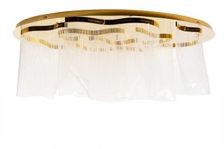 LAMPA SUFITOWA, PLAFON AURELIA, ZŁOTA, LED, NOWOCZESNA, 180CM, DO SALONU