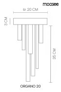 MOOSEE lampa sufitowa / plafon ORGANO 20 złota