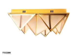LAMPA SUFITOWA PLAFON MOOSEE AURELIA ZŁOTA, LED 106W, GEOMETRYCZNA, 56CM