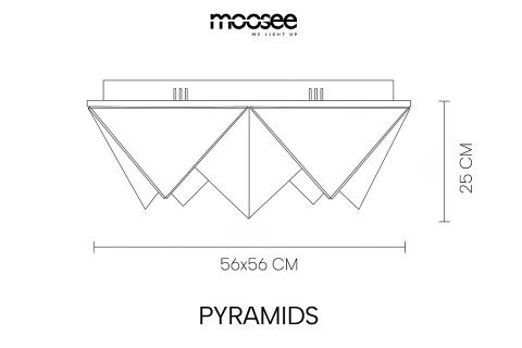 MOOSEE lampa sufitowa / plafon PYRAMIDS złota