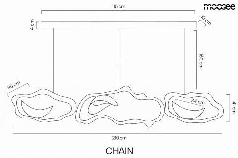MOOSEE lampa wisząca CHAIN złota