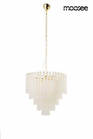LAMPA WISZĄCA MOOSEE AURELIA 60 ZŁOTA, SZKLANA, NOWOCZESNA, SALON, 12XE14