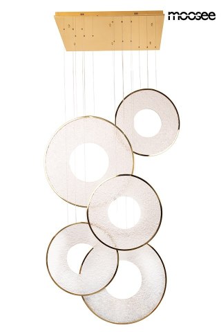 LAMPA WISZĄCA LED AURELIA, ZŁOTA, 120W, MOOSEE, RING, NOWOCZESNA, DO SALONU