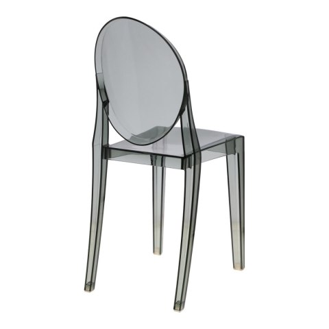 PRZEZROCZYSTE SZARE KRZESŁO, DYMIONE, DO KUCHNI, DO JADALNI, DO OGRODU