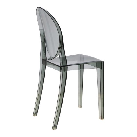 PRZEZROCZYSTE SZARE KRZESŁO, DYMIONE, DO KUCHNI, DO JADALNI, DO OGRODU