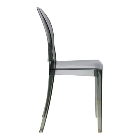 PRZEZROCZYSTE SZARE KRZESŁO, DYMIONE, DO KUCHNI, DO JADALNI, DO OGRODU