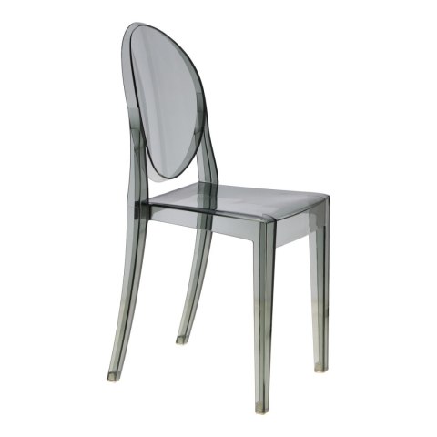 PRZEZROCZYSTE SZARE KRZESŁO, DYMIONE, DO KUCHNI, DO JADALNI, DO OGRODU
