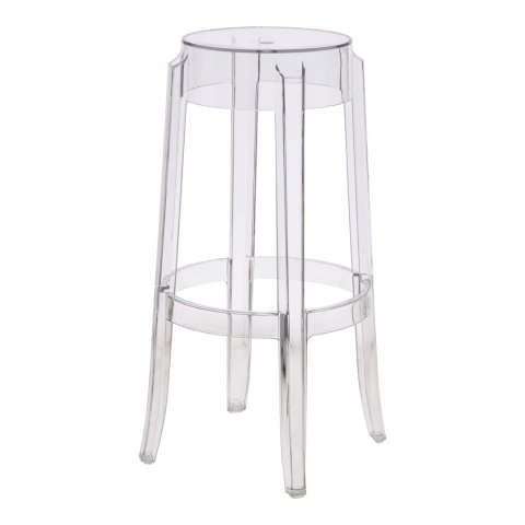 PRZEZROCZYSTY HOKER DO KUCHNI, 75 CM, OKRĄGŁY, DO WYSPY, TRANSPARENTNY