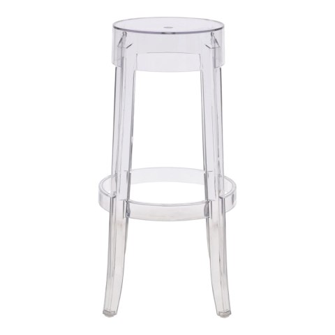 PRZEZROCZYSTY HOKER DO KUCHNI, 75 CM, OKRĄGŁY, DO WYSPY, TRANSPARENTNY